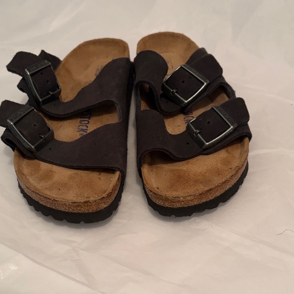 Birkenstock Arizona Two-Strap Sandals in Dark Brown Suede - Picture 4 of 5